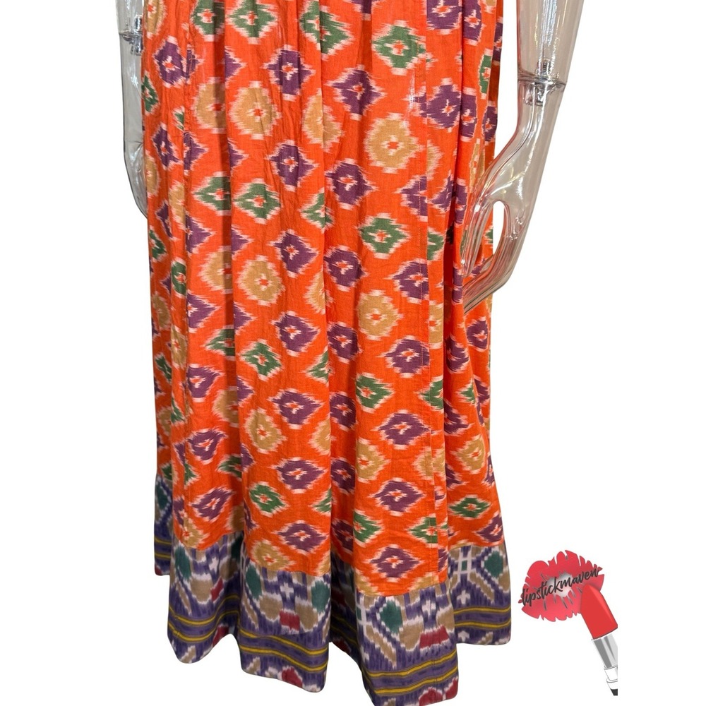 Ralph Lauren Denim & Supply Dress Women XS Orange Boho Spaghetti Strap Festival - Picture 5 of 15